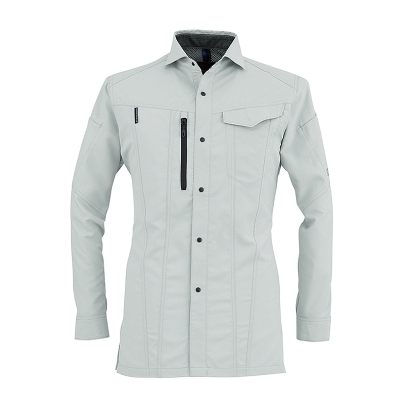 コーコス信岡 エコ・ストレッチ 長袖シャツ AE-9058 シルバー LL 1枚（ご注文単位1枚）【直送品】