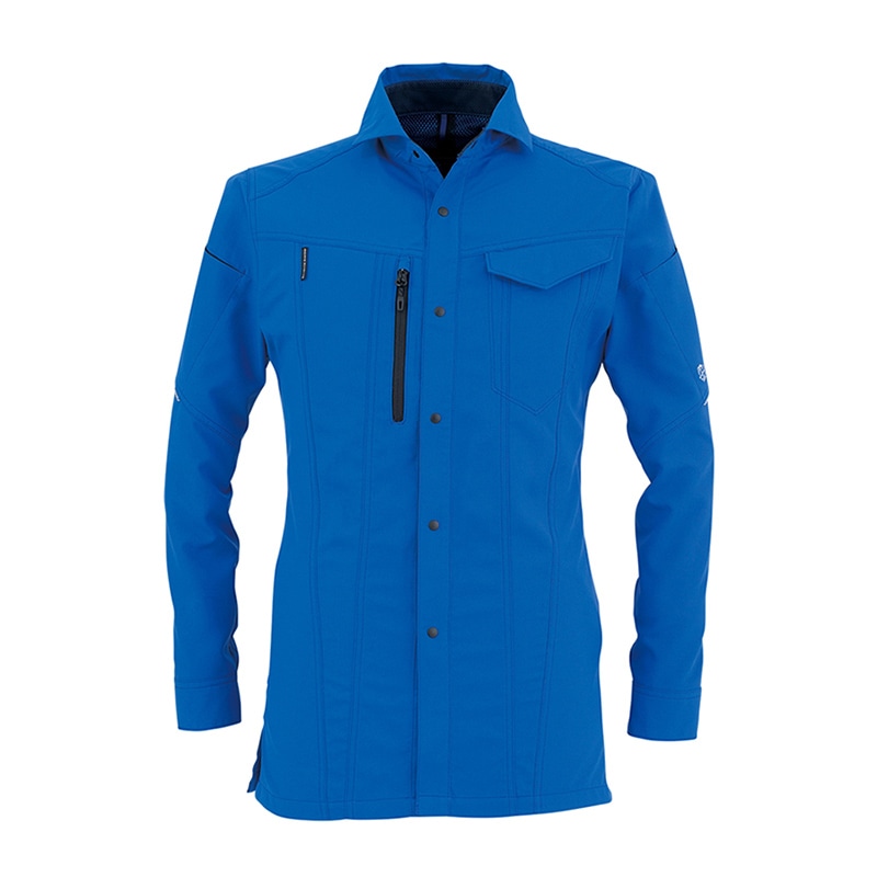 コーコス信岡 エコ・ストレッチ 長袖シャツ AE-9058 ブルー SS 1枚（ご注文単位1枚）【直送品】