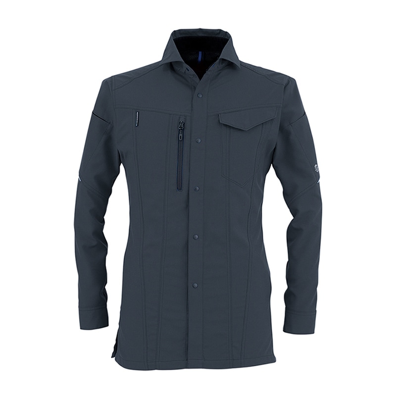 コーコス信岡 エコ・ストレッチ 長袖シャツ AE-9058 チャコール SS 1枚（ご注文単位1枚）【直送品】