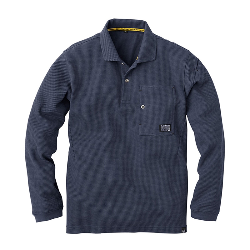 コーコス信岡 長袖ポロシャツ G-9158 ネイビー 3L 1枚（ご注文単位1枚）【直送品】