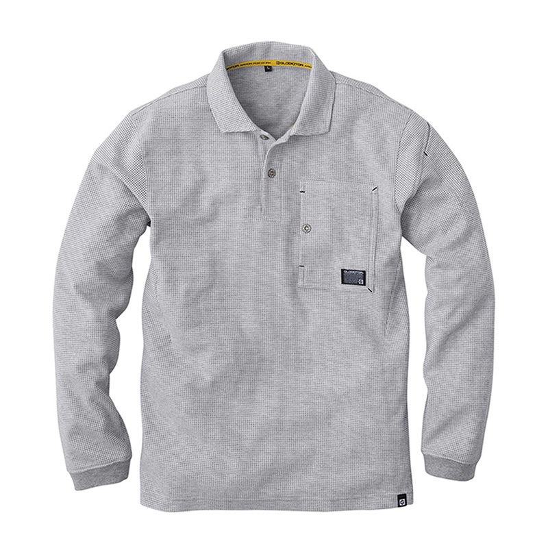 コーコス信岡 長袖ポロシャツ G-9158 グレー L 1枚（ご注文単位1枚）【直送品】