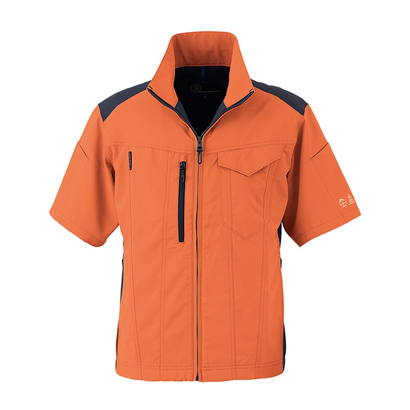 コーコス信岡 エコ・ストレッチ 半袖ブルゾン AE-9060 オレンジ 5L 1枚（ご注文単位1枚）【直送品】