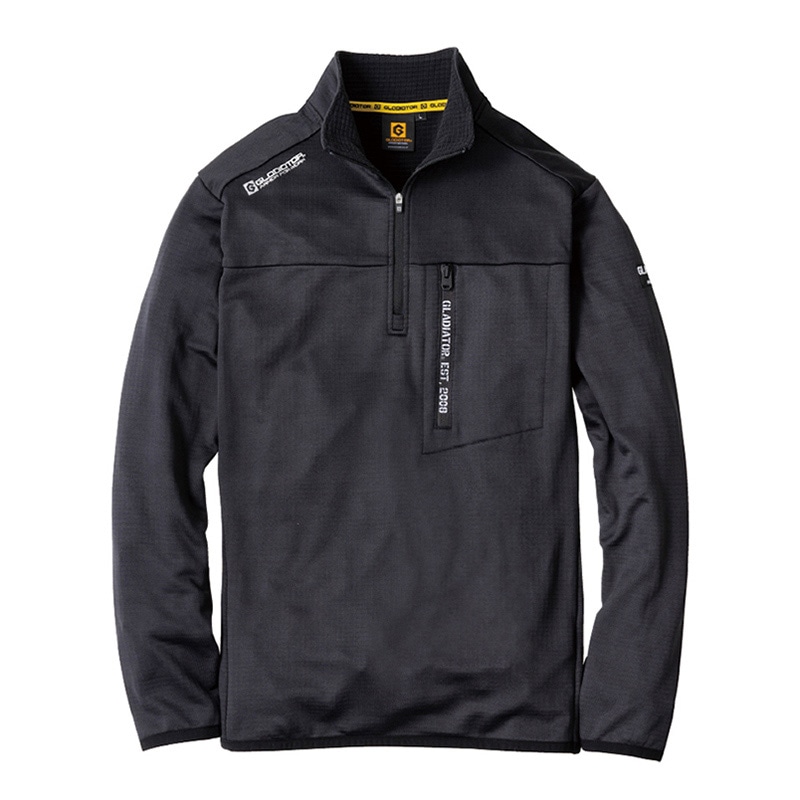 コーコス信岡 光吸収発熱 ハーフジップ長袖 G-9178 チャコール L 1枚（ご注文単位1枚）【直送品】