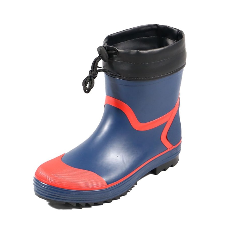 コーコス信岡 紳士 カバー付カラーショートブーツ HB-787 レッド/ネイビー XL 1組（ご注文単位1組）【直送品】