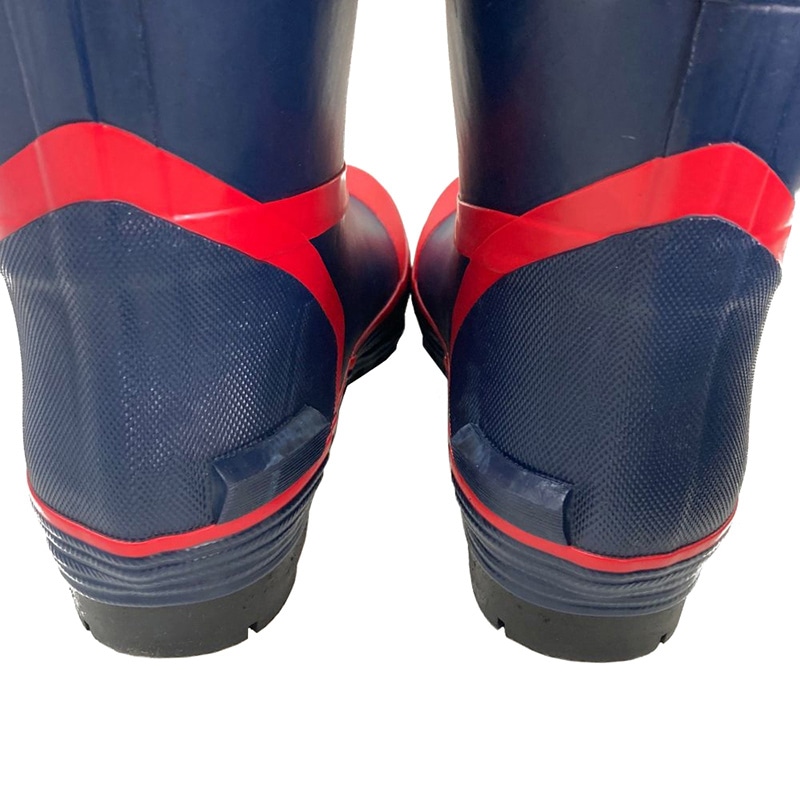 コーコス信岡 紳士 カバー付カラーショートブーツ HB-787 レッド/ネイビー XL 1組（ご注文単位1組）【直送品】