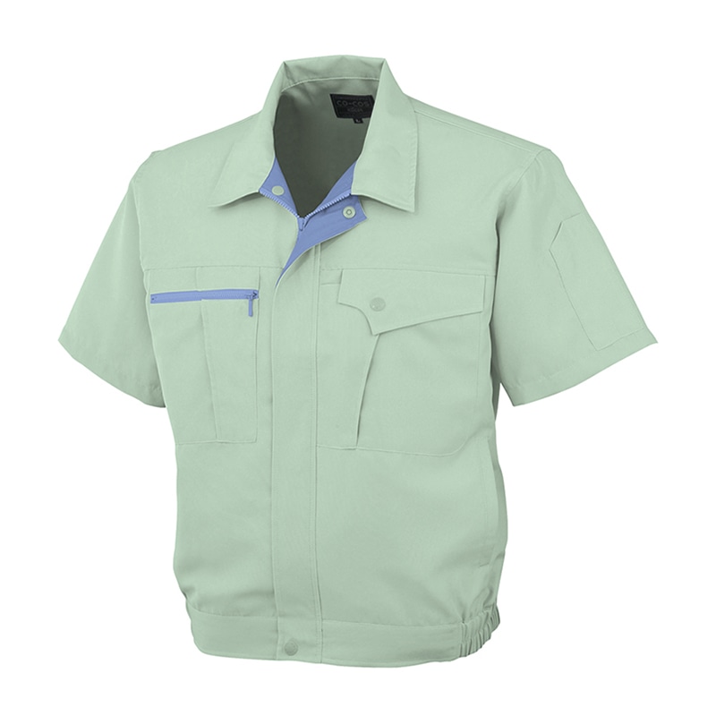 コーコス信岡 半袖ブルゾン K-11200 グリーン M 1枚（ご注文単位1枚）【直送品】