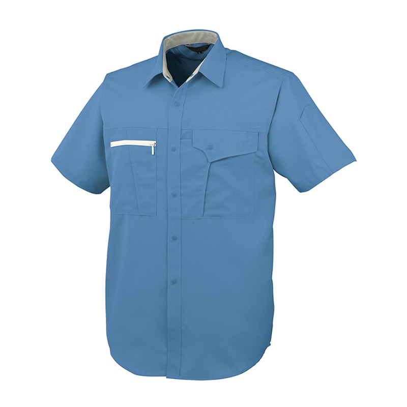 コーコス信岡 半袖シャツ K-11207 ブルー L 1枚（ご注文単位1枚）【直送品】