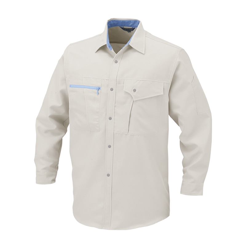 コーコス信岡 長袖シャツ K-11208 アイボリー 5L 1枚（ご注文単位1枚）【直送品】