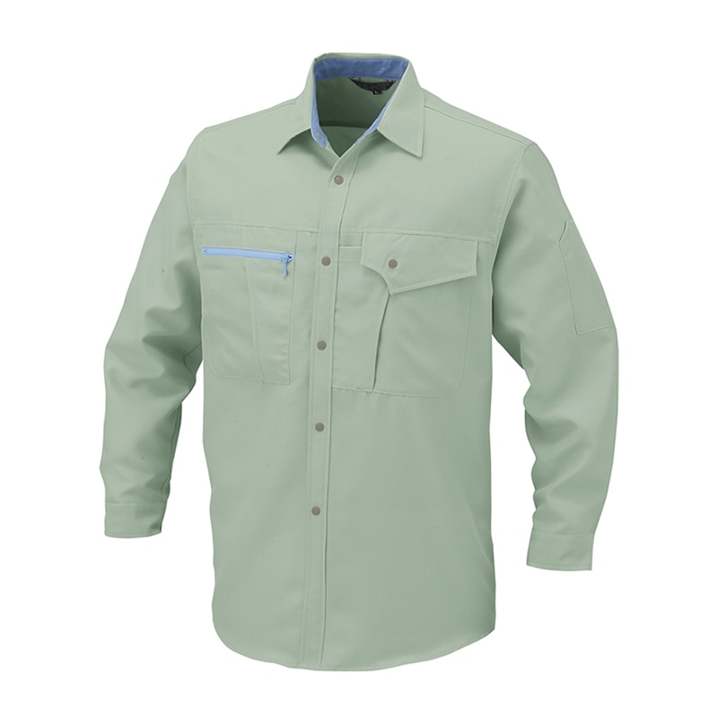 コーコス信岡 長袖シャツ K-11208 グリーン S 1枚（ご注文単位1枚）【直送品】