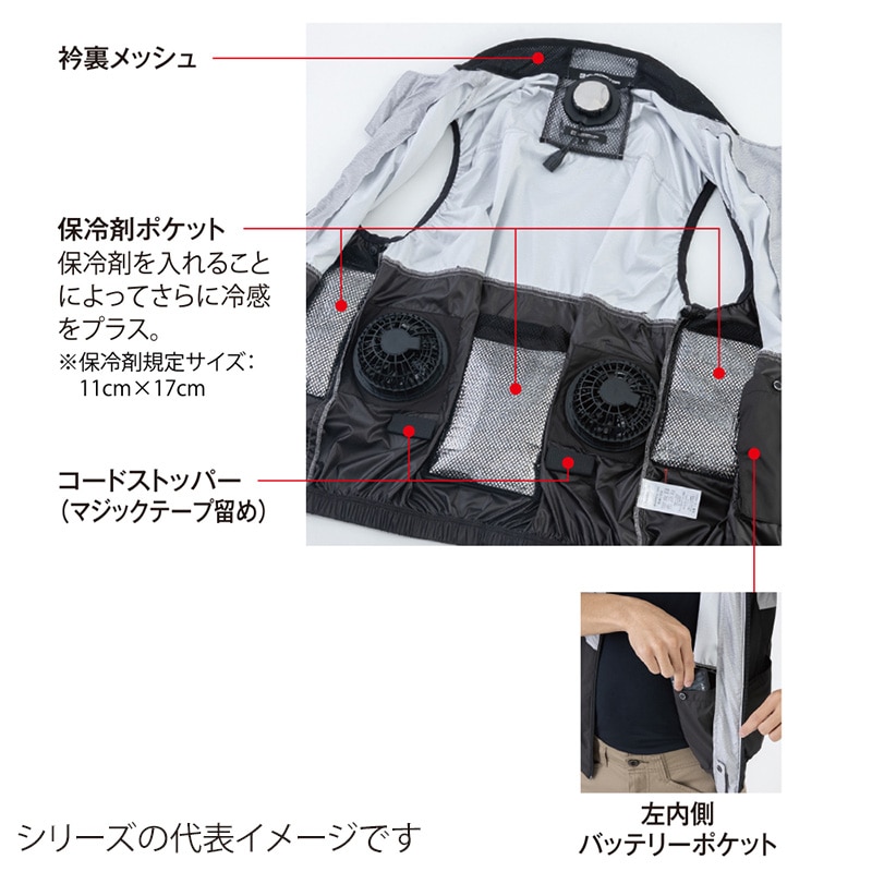 コーコス信岡 ボルトクール LITE 半袖ブルゾン GL-4020 ネイビー L 1枚（ご注文単位1枚）【直送品】