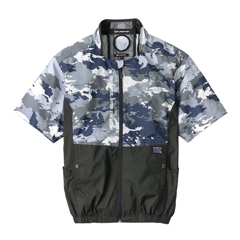 コーコス信岡 ボルトクール LITE 半袖ブルゾン GL-4020 グレーカモ M 1枚（ご注文単位1枚）【直送品】