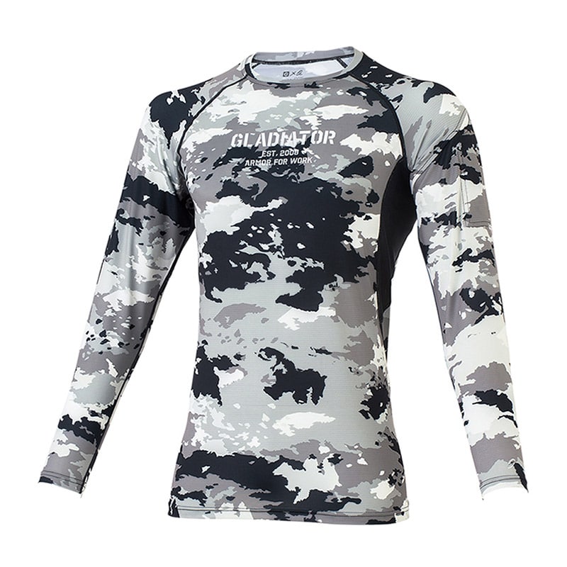 コーコス信岡 ニオイクリア 消臭パワーサポート長袖Tシャツ G-2038 アッシュカモ M 1枚（ご注文単位1枚）【直送品】