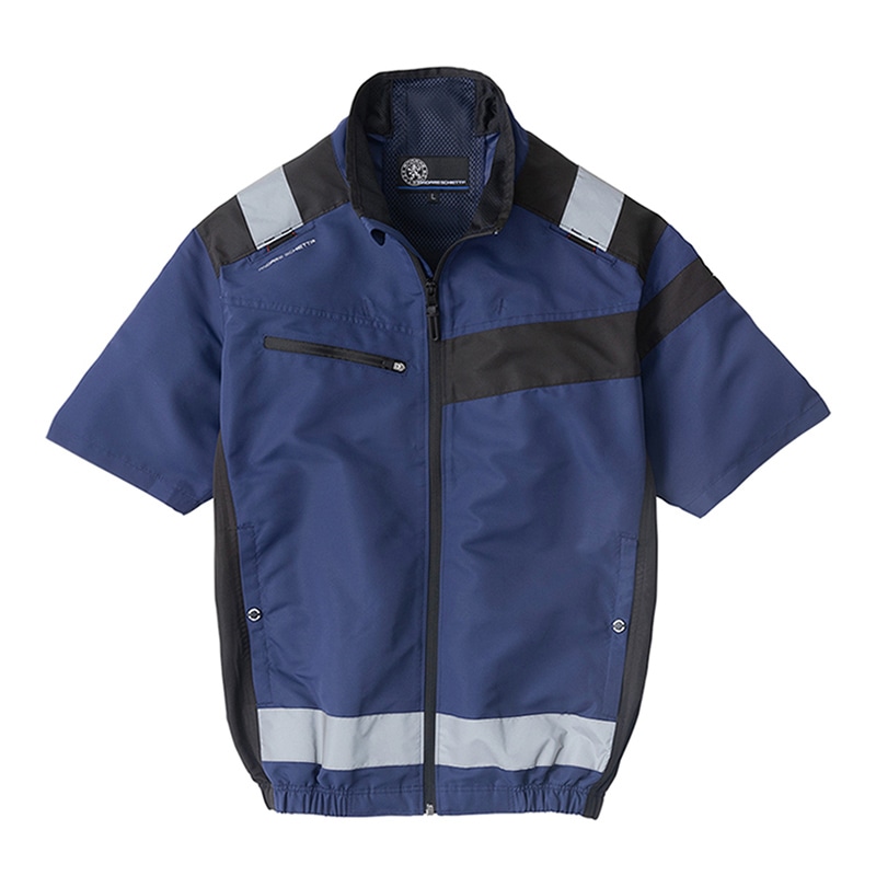 コーコス信岡 エコ・ボルトクール セーフティー 半袖ブルゾン AE-5560 ネイビー XL 1枚（ご注文単位1枚）【直送品】