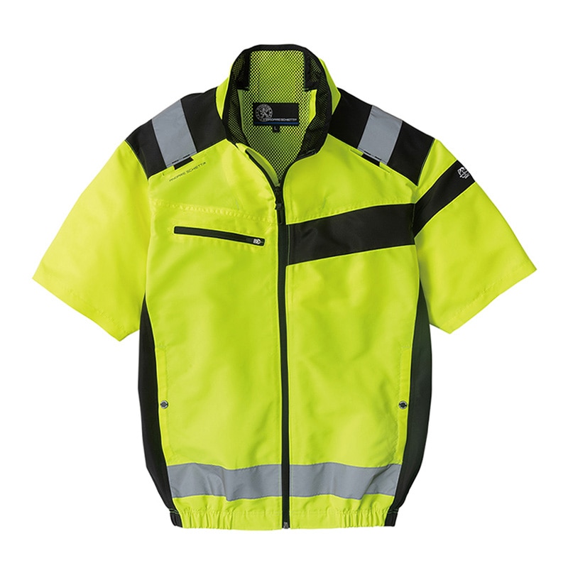 コーコス信岡 エコ・ボルトクール セーフティー 半袖ブルゾン AE-5560 フラッシュイエロー L 1枚（ご注文単位1枚）【直送品】