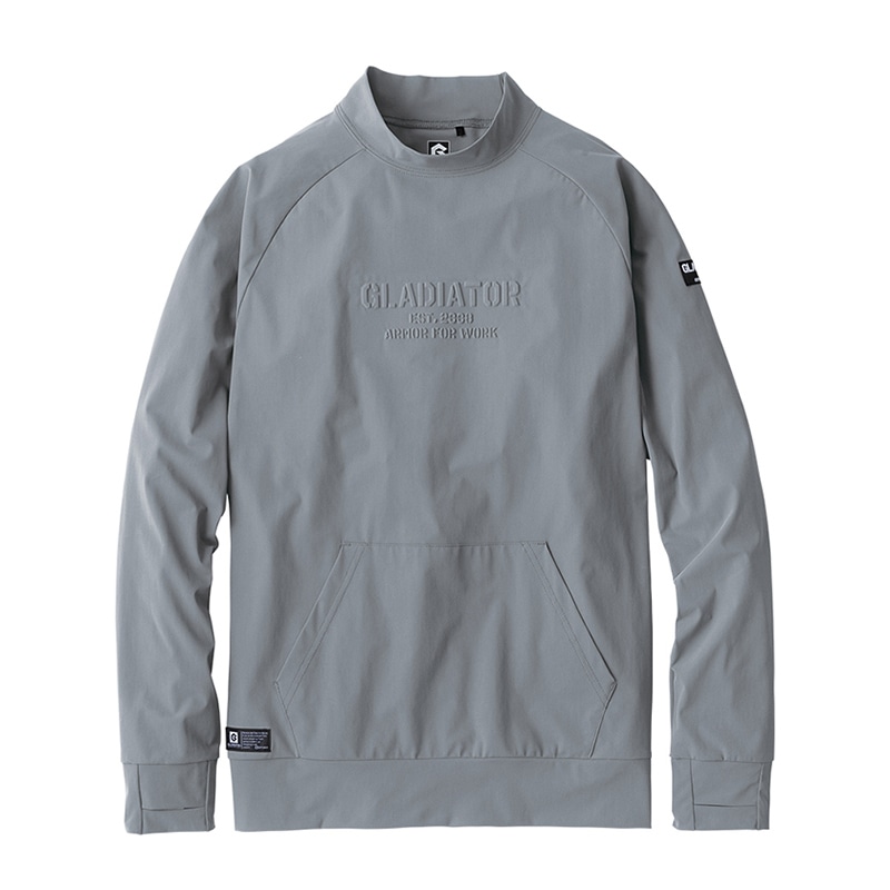 コーコス信岡 冷感ストレッチモックネック 長袖シャツ G-7528 グレー L 1枚（ご注文単位1枚）【直送品】