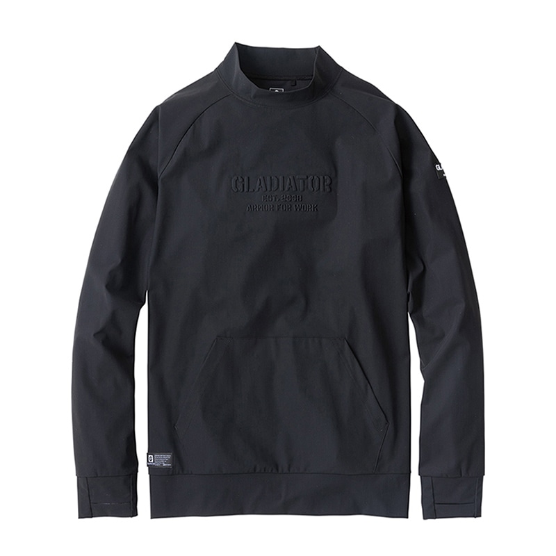 コーコス信岡 冷感ストレッチモックネック 長袖シャツ G-7528 ブラック 3XL 1枚（ご注文単位1枚）【直送品】