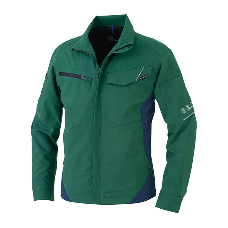 コーコス信岡 エコ・裏綿ストレッチ ブルゾン AE-8190 グリーン 4L 1枚（ご注文単位1枚）【直送品】