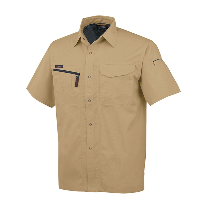 コーコス信岡 半袖シャツ A-767 キャメルベージュ L 1枚（ご注文単位1枚）【直送品】