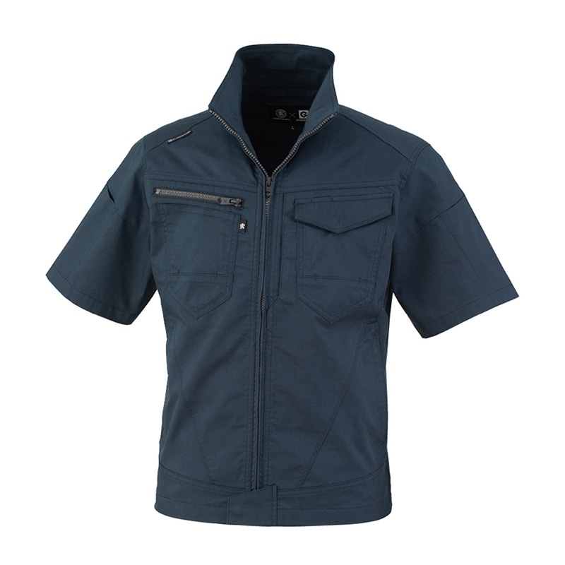 コーコス信岡 ストレッチ半袖ブルゾン AG-3080 ネイビー 6L 1枚（ご注文単位1枚）【直送品】