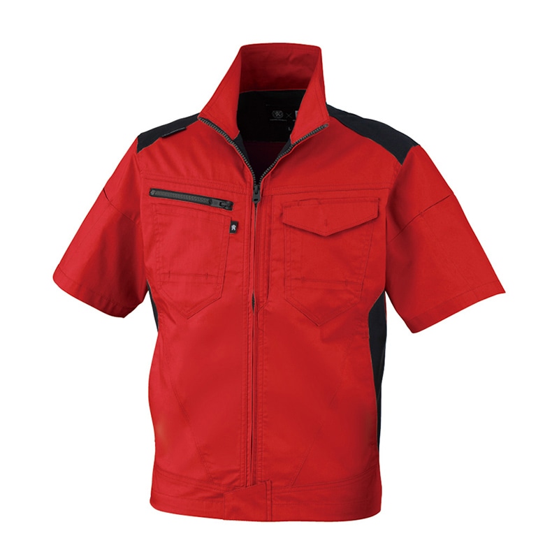 コーコス信岡 ストレッチ半袖ブルゾン AG-3080 レッド SS 1枚（ご注文単位1枚）【直送品】