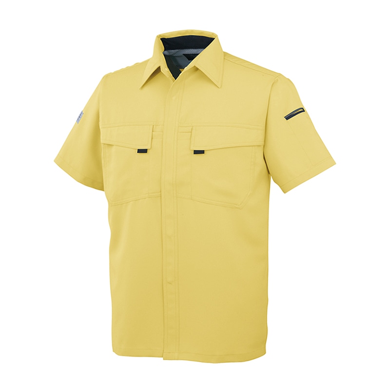 コーコス信岡 エコ・製品制電 半袖シャツ A-3367 マスタード  S 1枚（ご注文単位1枚）【直送品】