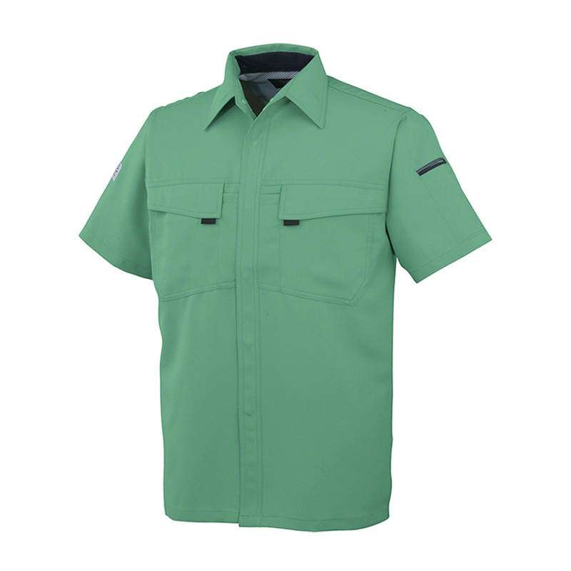 コーコス信岡 エコ・製品制電 半袖シャツ A-3367 グリーン  LL 1枚（ご注文単位1枚）【直送品】