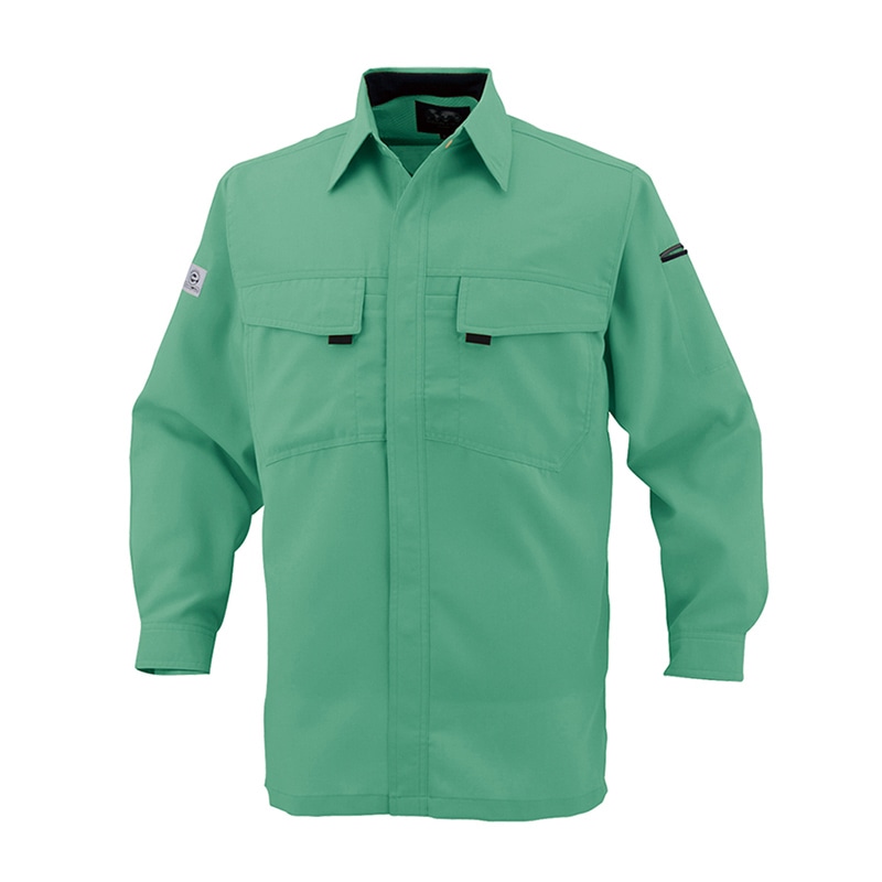 コーコス信岡 エコ・製品制電 長袖シャツ A-3368 グリーン  S 1枚（ご注文単位1枚）【直送品】