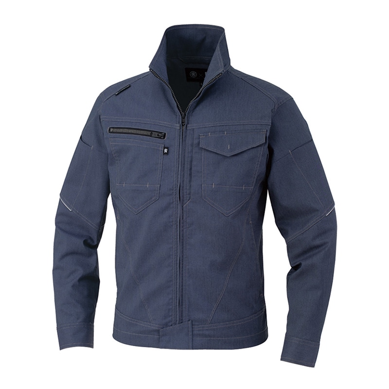 コーコス信岡 ストレッチ長袖ブルゾン AG-3081 インディゴ 6L 1枚（ご注文単位1枚）【直送品】