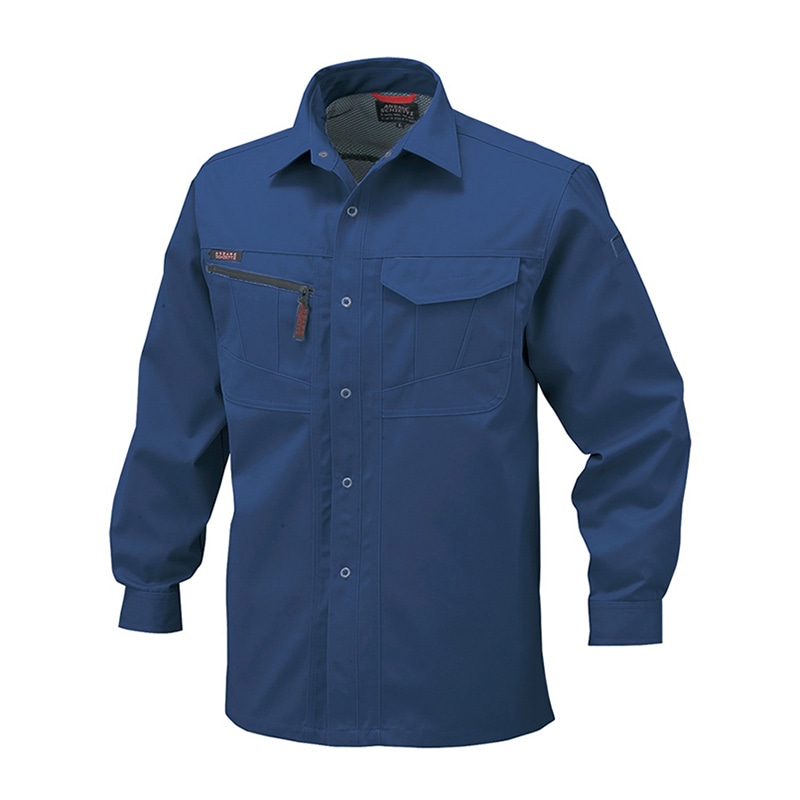 コーコス信岡 長袖シャツ A-1768 ダークアズーリ 4L 1枚(ご注文単位1枚)【直送品】