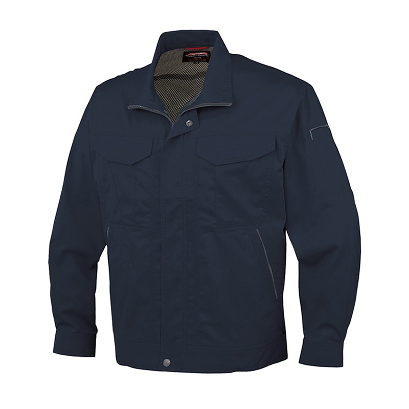 コーコス信岡 抗菌防臭・防縮 長袖ブルゾン 前ファスナー A-741 シールズネイビー LL 1枚（ご注文単位1枚）【直送品】