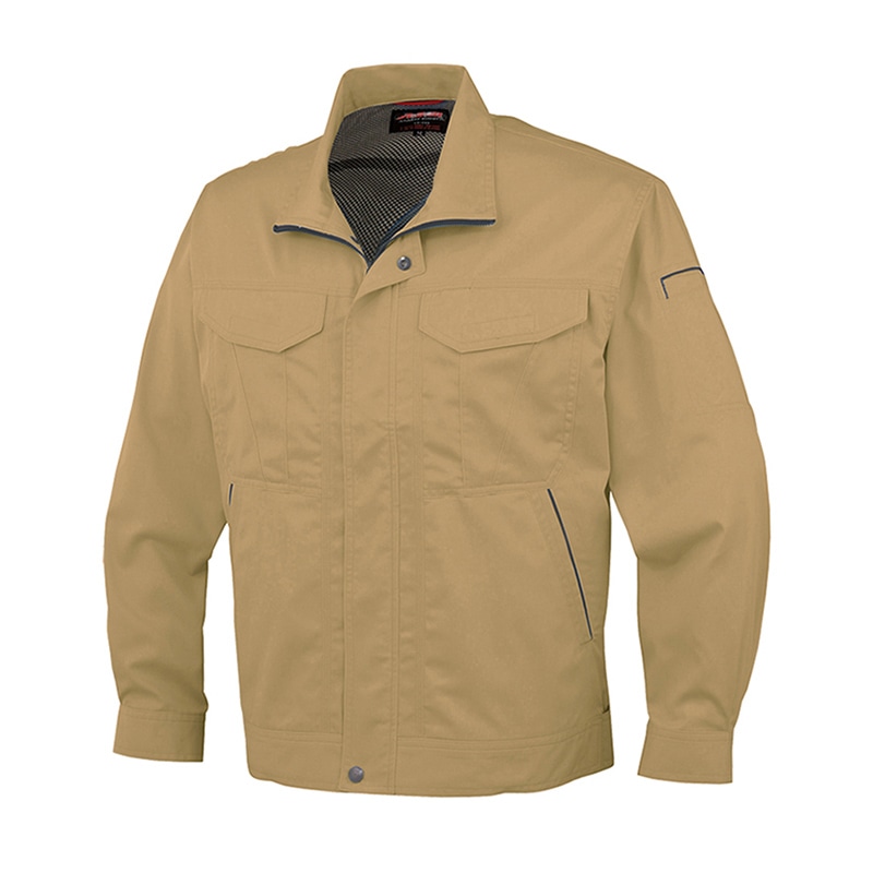 コーコス信岡 抗菌防臭・防縮 長袖ブルゾン 前ファスナー A-741 キャメルベージュ S 1枚（ご注文単位1枚）【直送品】