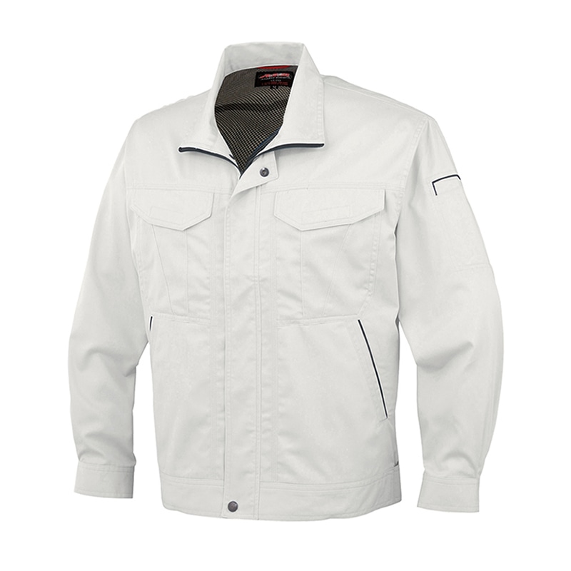 コーコス信岡 抗菌防臭・防縮 長袖ブルゾン 前ファスナー A-741 プラチナシルバー LL 1枚（ご注文単位1枚）【直送品】