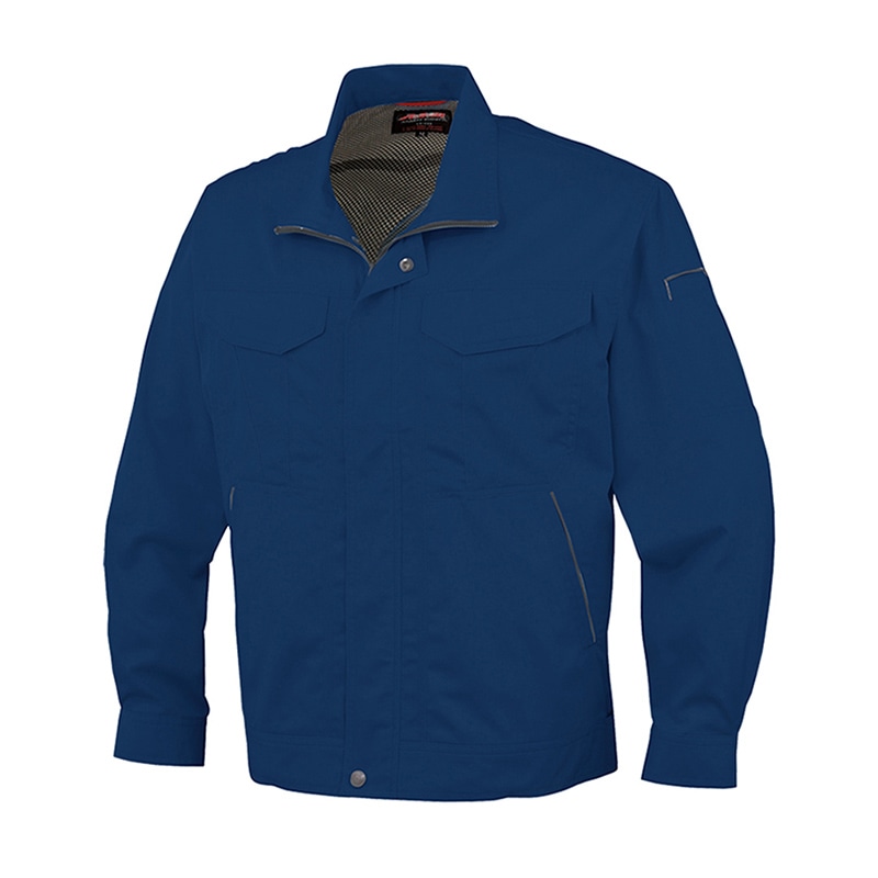 コーコス信岡 抗菌防臭・防縮 長袖ブルゾン 前ファスナー A-741 ダークアズーリ M 1枚（ご注文単位1枚）【直送品】