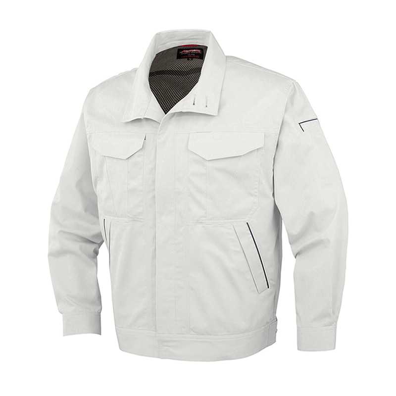 コーコス信岡 抗菌防臭・防縮 長袖ブルゾン 前ヒヨクボタン A-742 プラチナシルバー LL 1枚（ご注文単位1枚）【直送品】