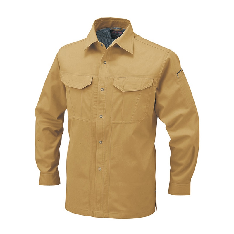 コーコス信岡 抗菌防臭・防縮 長袖シャツ A-748 キャメルベージュ 5L 1枚（ご注文単位1枚）【直送品】