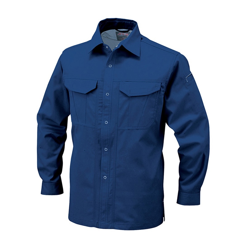 コーコス信岡 抗菌防臭・防縮 長袖シャツ A-748 ダークアズーリ 5L 1枚（ご注文単位1枚）【直送品】