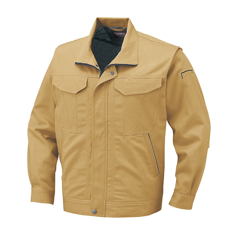 コーコス信岡 抗菌防臭・防縮 ブルゾン 前ファスナー A-1740 キャメルベージュ S 1枚（ご注文単位1枚）【直送品】