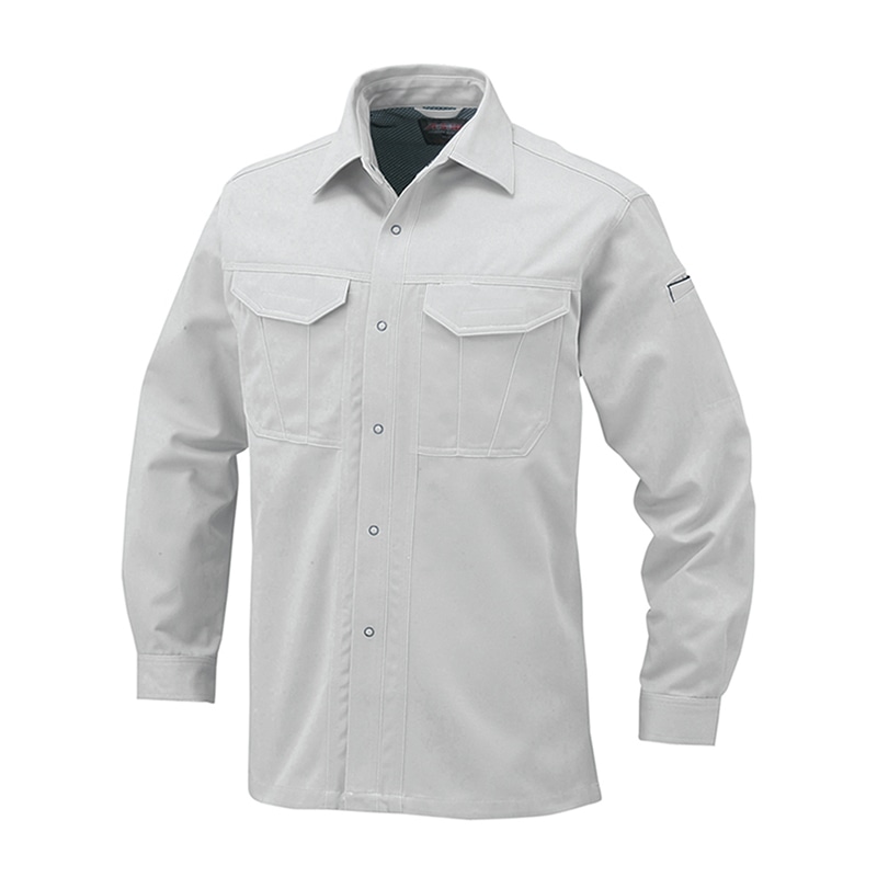 コーコス信岡 抗菌防臭・防縮 長袖シャツ A-1748 プラチナシルバー EL 1枚（ご注文単位1枚）【直送品】