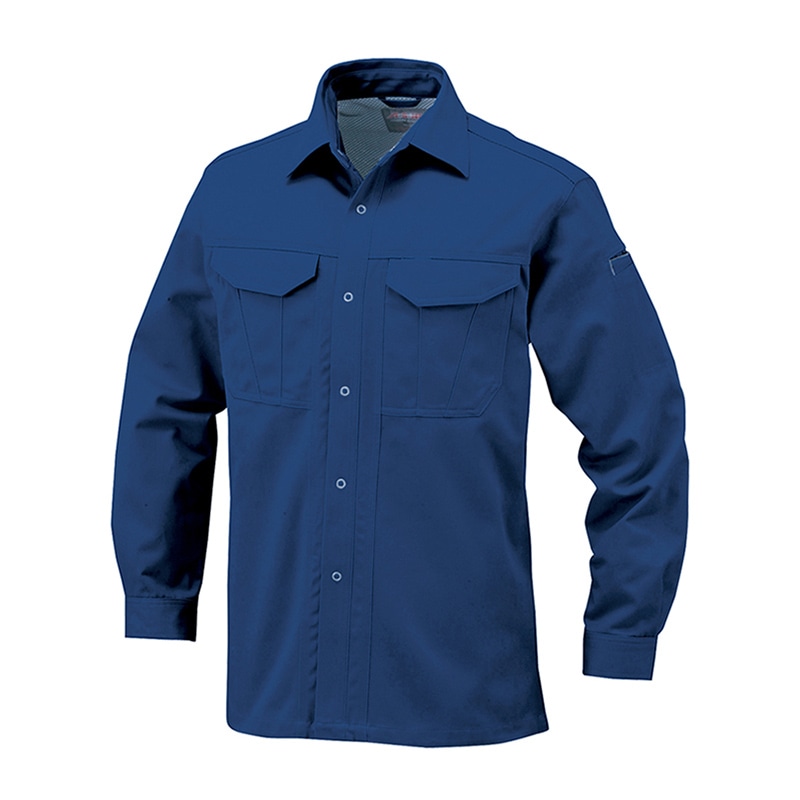 コーコス信岡 抗菌防臭・防縮 長袖シャツ A-1748 ダークアズーリ LL 1枚（ご注文単位1枚）【直送品】