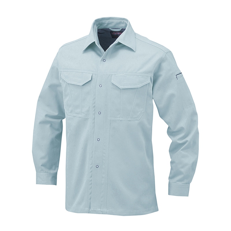 コーコス信岡 抗菌防臭・防縮 長袖シャツ A-1748 パウダーグリーン EL 1枚（ご注文単位1枚）【直送品】