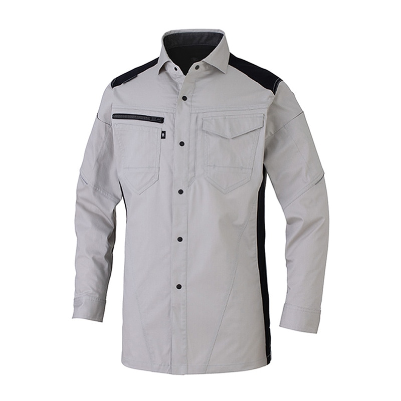 コーコス信岡 ストレッチ長袖シャツ AG-3088 シルバー SS 1枚（ご注文単位1枚）【直送品】