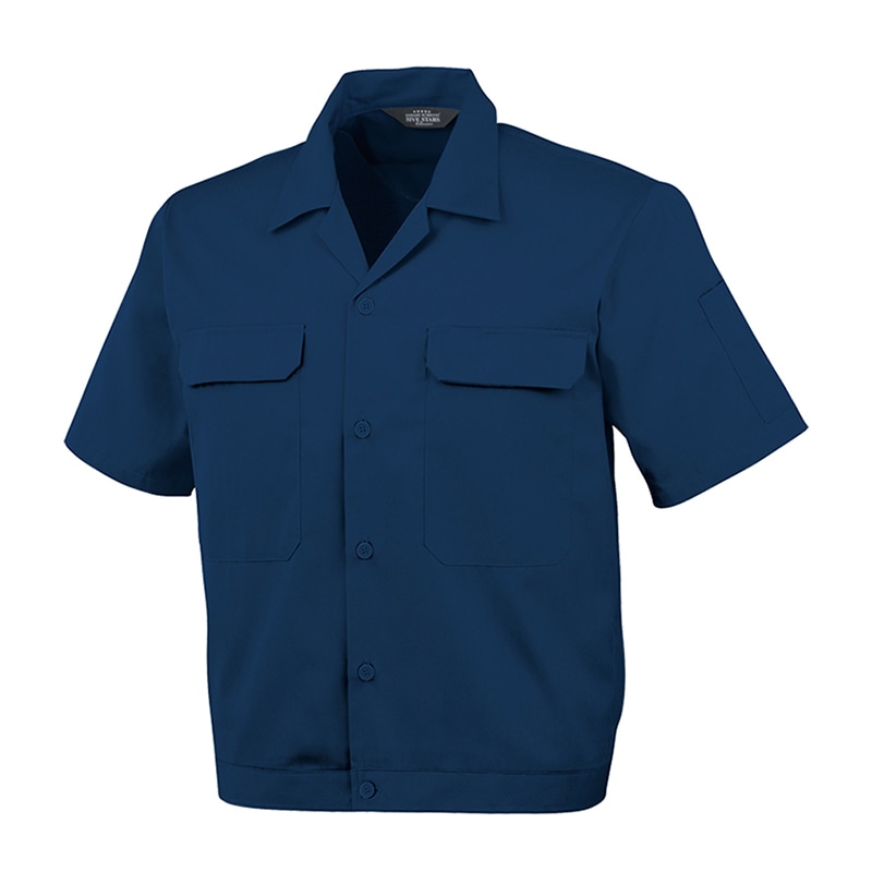 コーコス信岡 エコ5IVEスター 開襟半袖ブルゾン A-6650 ネイビー S 1枚（ご注文単位1枚）【直送品】