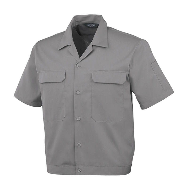 コーコス信岡 エコ5IVEスター 開襟半袖ブルゾン A-6650 グレー 5L 1枚（ご注文単位1枚）【直送品】