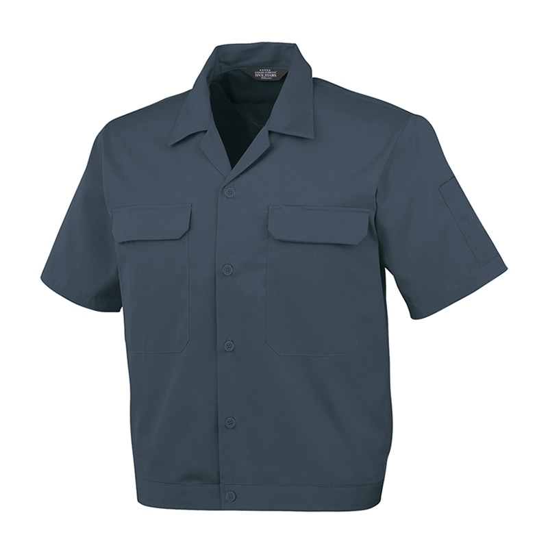 コーコス信岡 エコ5IVEスター 開襟半袖ブルゾン A-6650 チャコール EL 1枚（ご注文単位1枚）【直送品】