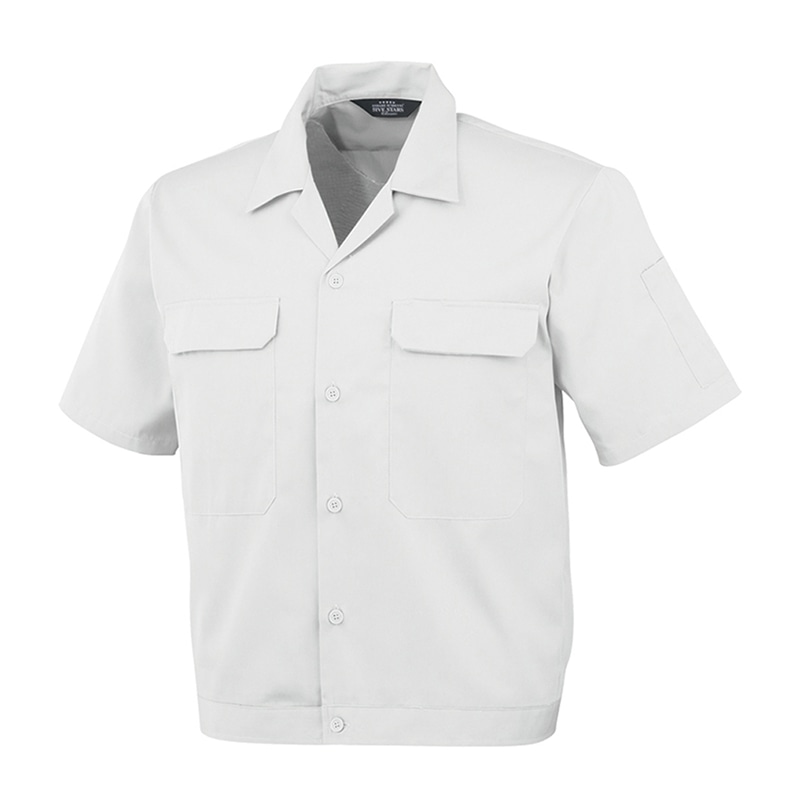 コーコス信岡 エコ5IVEスター 開襟半袖ブルゾン A-6650 シルバー 5L 1枚（ご注文単位1枚）【直送品】