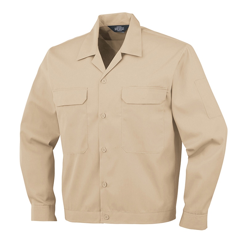 コーコス信岡 エコ5IVEスター 開襟長袖ブルゾン A-6651 ベージュ 4L 1枚（ご注文単位1枚）【直送品】