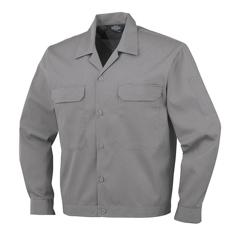 コーコス信岡 エコ5IVEスター 開襟長袖ブルゾン A-6651 グレー 5L 1枚（ご注文単位1枚）【直送品】