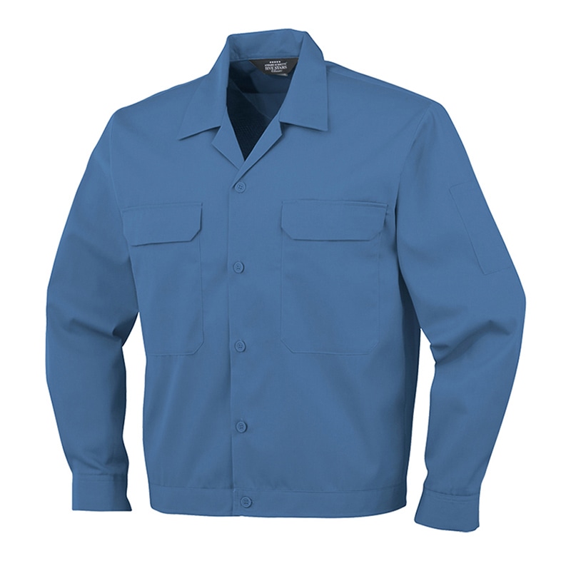 コーコス信岡 エコ5IVEスター 開襟長袖ブルゾン A-6651 ブルー M 1枚（ご注文単位1枚）【直送品】