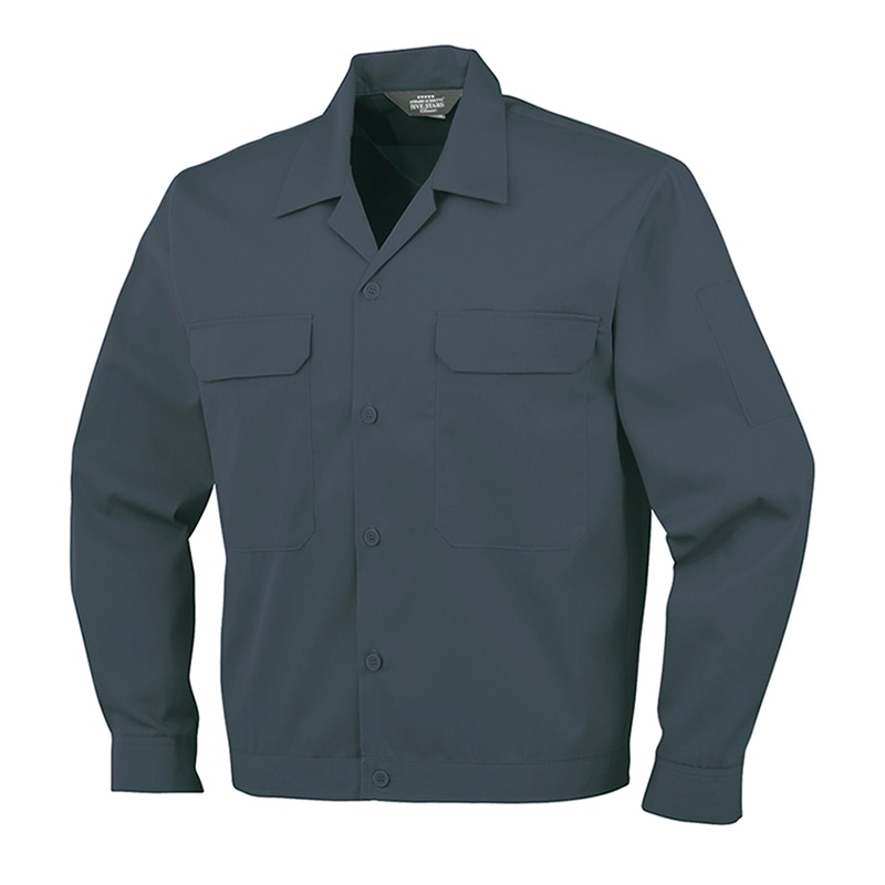 コーコス信岡 エコ5IVEスター 開襟長袖ブルゾン A-6651 チャコール SS 1枚（ご注文単位1枚）【直送品】