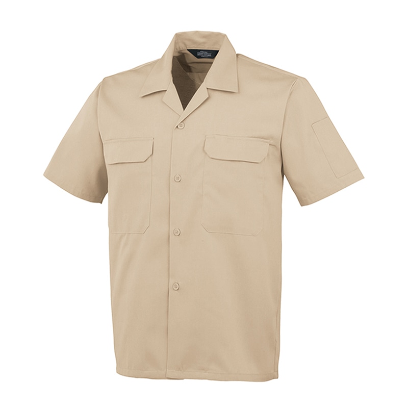 コーコス信岡 エコ5IVEスター 開襟半袖シャツ A-6657 ベージュ SS 1枚（ご注文単位1枚）【直送品】